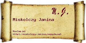 Miskolczy Janina névjegykártya